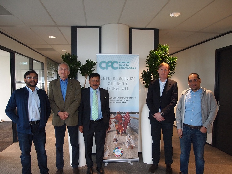 The representatives of Light Castle Partners, Ambassador Gerben de Jong are seen with Amb. Sheikh Mohammed Belal, Managing Director and Mr. Andrey Kuleshov, Strategy and Development Adviser of CFC