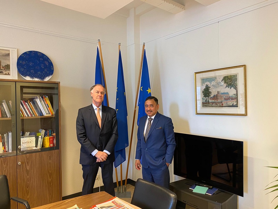 Ambassador Sheikh Mohammed Belal, Managing Director of the CFC, is seen with H.E. Mr. Didier Herbert, Head of Representation of the European Commission 