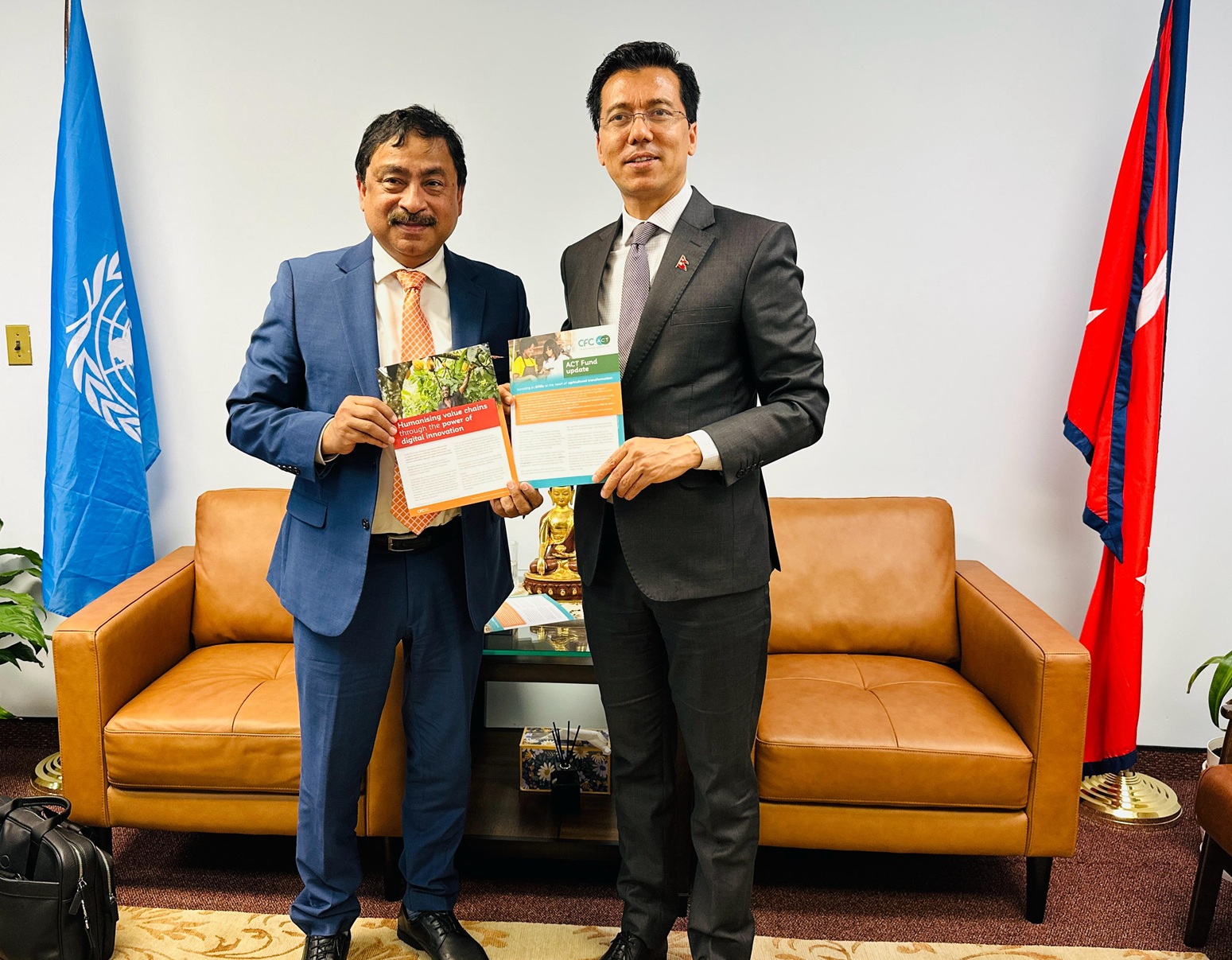 Ambassador Belal is seen with Ambassador/PR Thapa