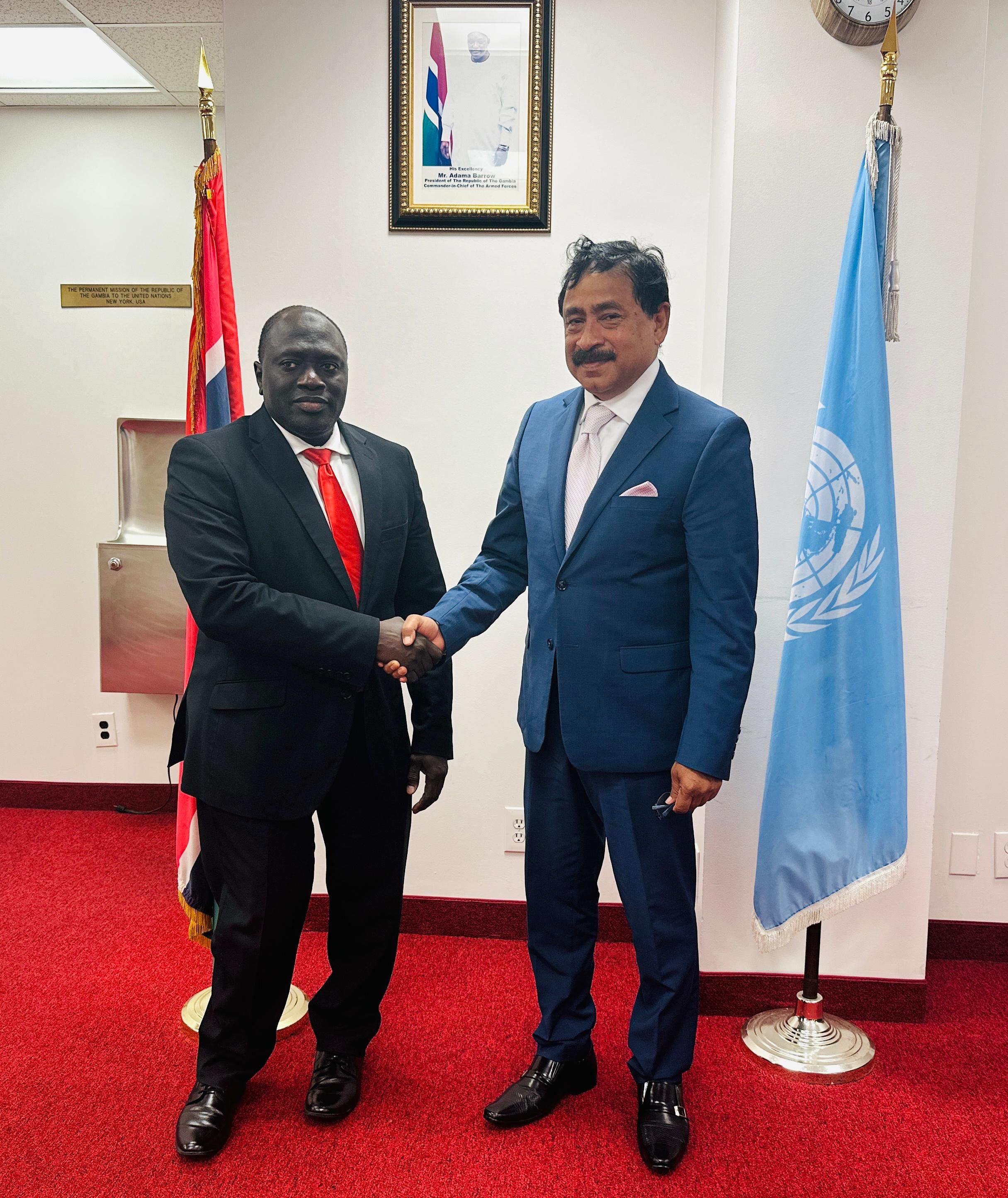 Ambassador Belal is seen with Ambassador/PR Dibba of The Gambia