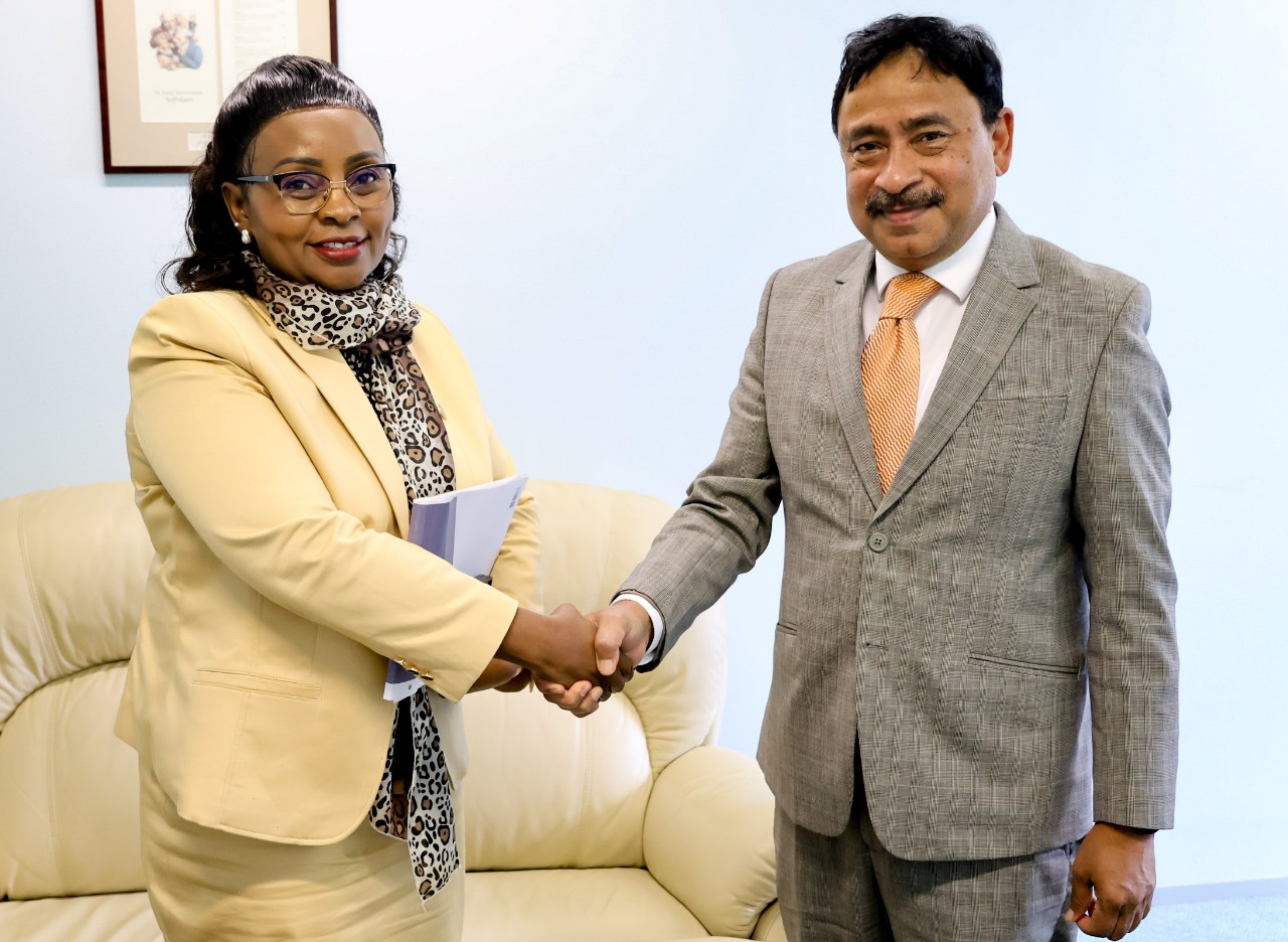 Ambassador Belal is seen with Ambassador Mucheke of Kenya