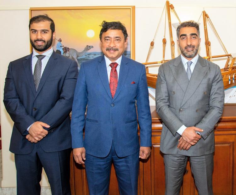 Ambassador Sheikh Mohammed Belal, Managing Director of the CFC, is seen in the middle with H.E. Mr. Nasser Allenqawi, Ambassador of the State of Qatar to his left