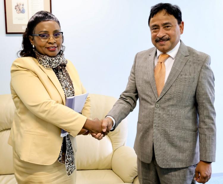 Ambassador Belal is seen with Ambassador Mucheke of Kenya